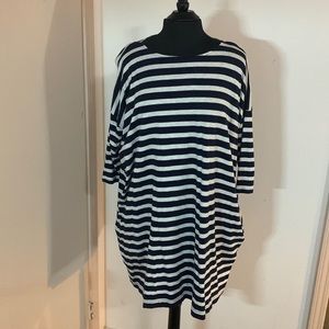 GAP Tunic Dress size S Navy and Gray Stripe